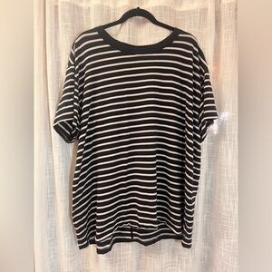 LULULEMON All Yours Short Sleeve T-Shirt Striped Black And White Active Tee XL